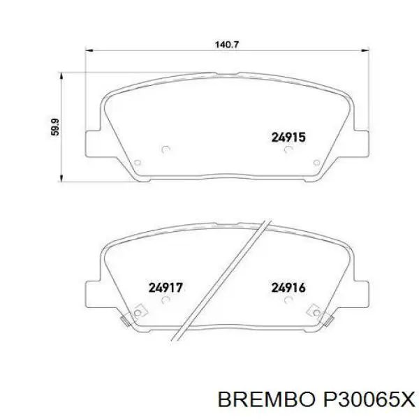 Тормозные колодки Brembo P30065X