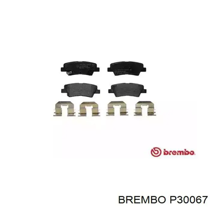 P30067 Brembo колодки тормозные задние дисковые