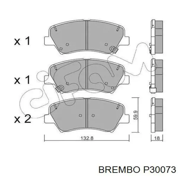 Передние тормозные колодки P30073 Brembo