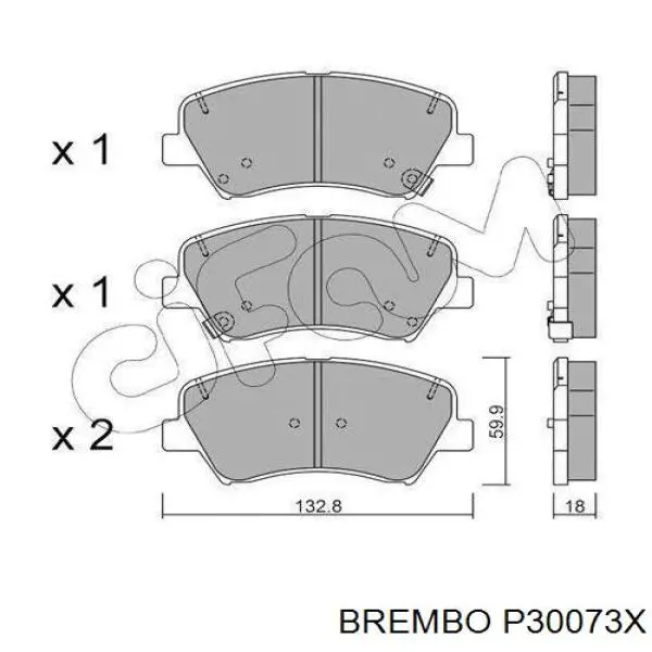 Колодки Brembo P30073X цена, от 21.84 USD
