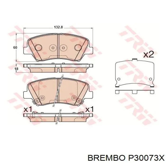 Тормозные колодки Brembo P30073X