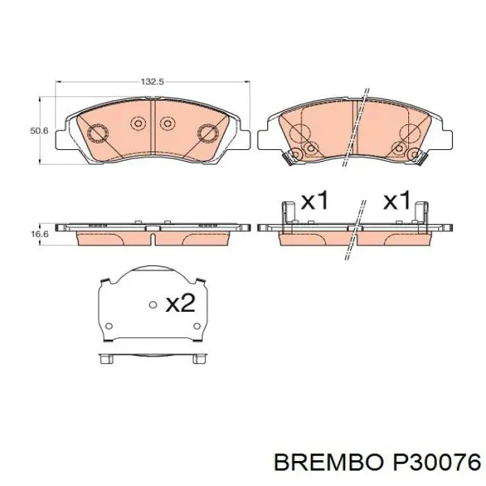 Передние тормозные колодки P30076 Brembo