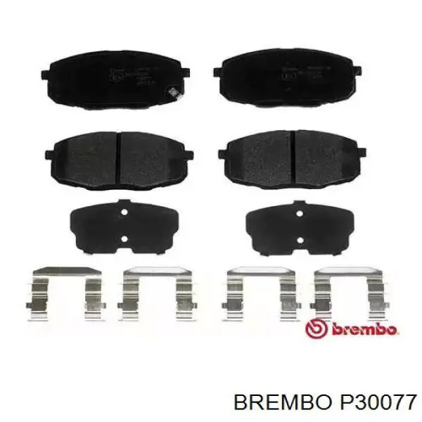 P30077 Brembo колодки тормозные передние дисковые