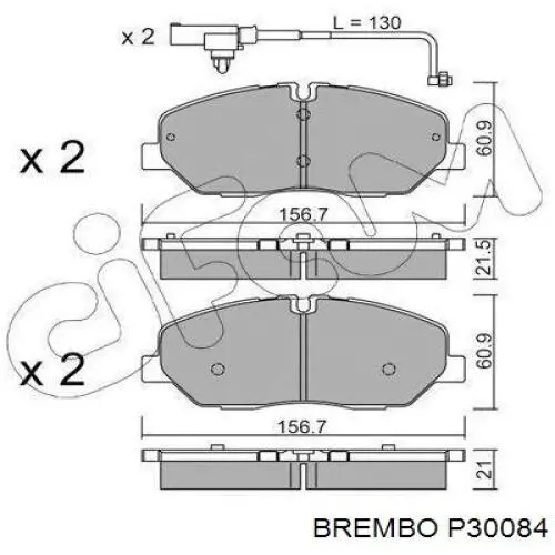 P30084 Brembo sapatas do freio dianteiras de disco