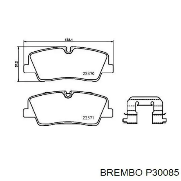 P30085 Brembo sapatas do freio traseiras de disco