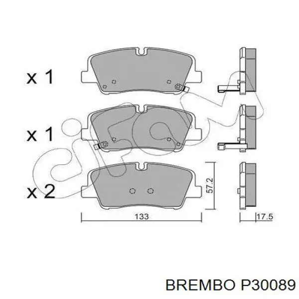 Задние тормозные колодки P30089 Brembo