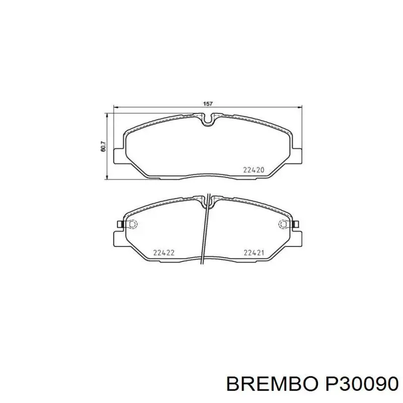 Тормозные колодки Brembo P30090
