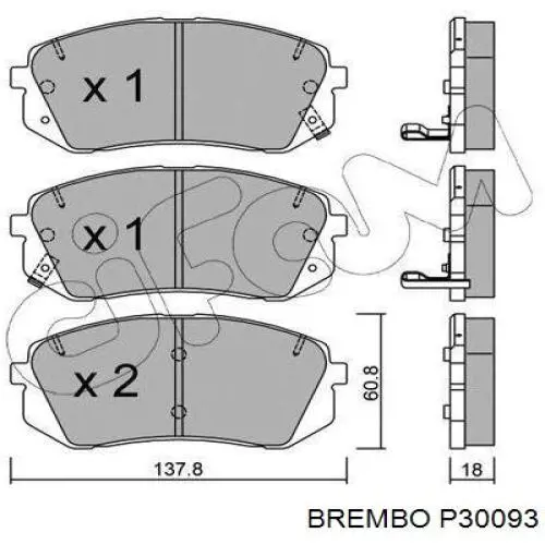 Тормозные колодки Brembo P30093