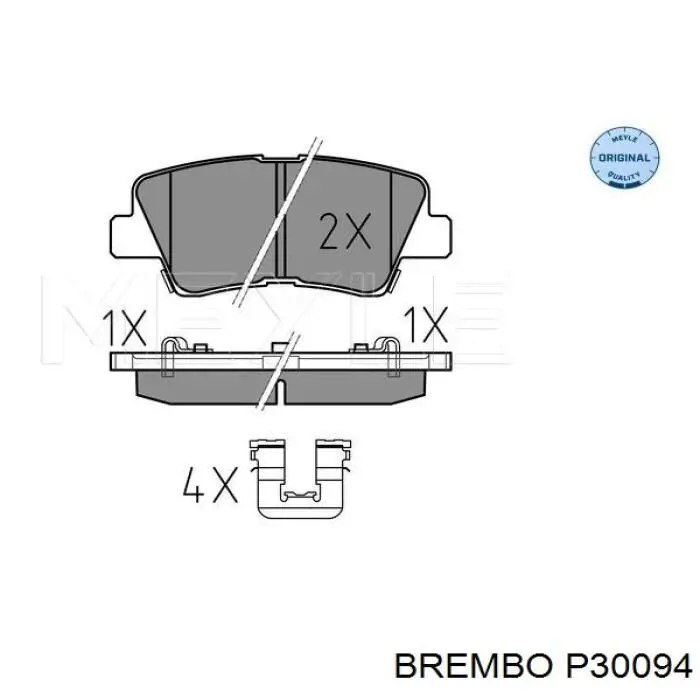 Задние дисковые колодки Brembo P30094