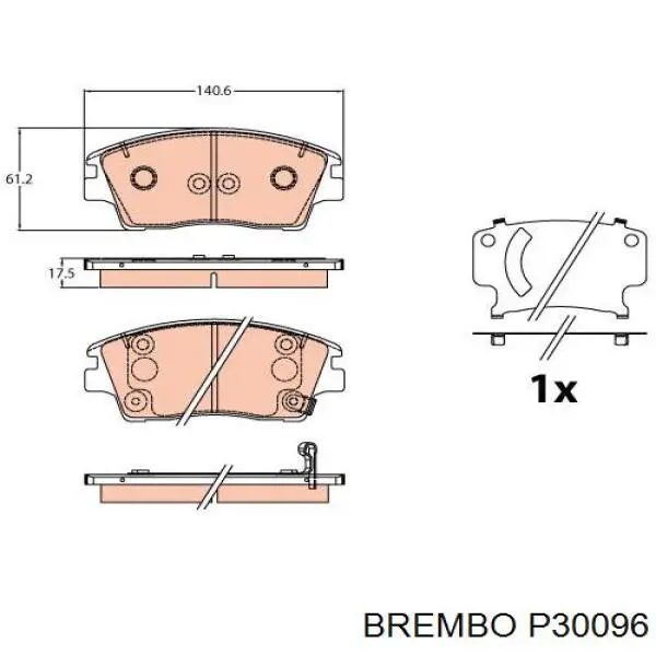 P30096 Brembo sapatas do freio dianteiras de disco