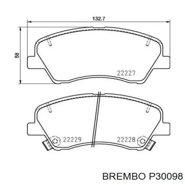 Передние тормозные колодки P30098 Brembo