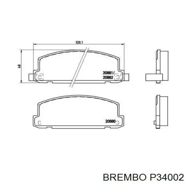 Передние тормозные колодки P34002 Brembo