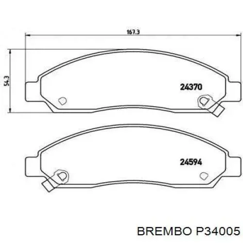 Передние тормозные колодки P34005 Brembo