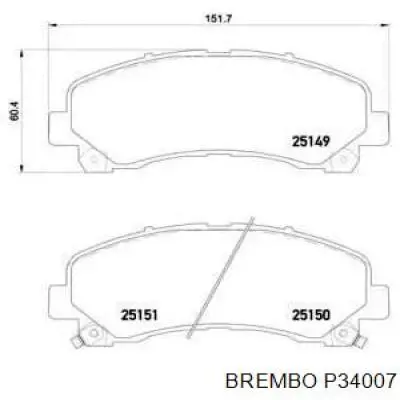 Передние тормозные колодки P34007 Brembo