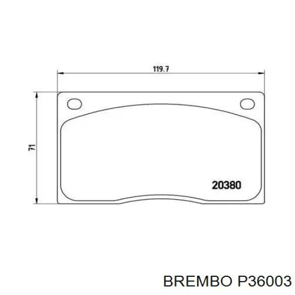 Передние тормозные колодки P36003 Brembo