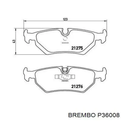 Задние тормозные колодки P36008 Brembo