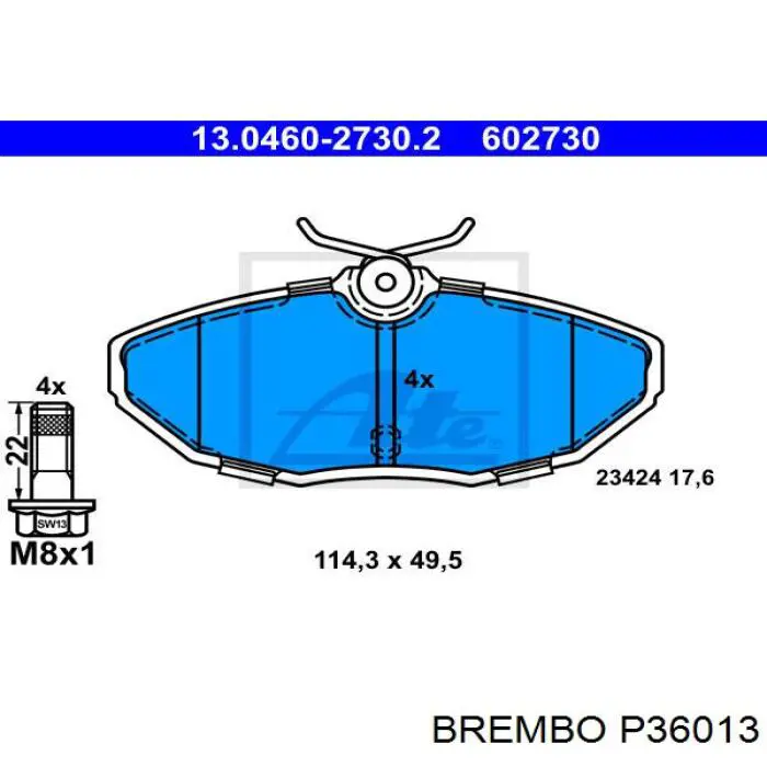 Задние тормозные колодки P36013 Brembo
