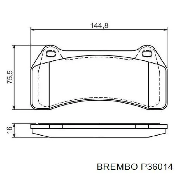 P36014 Brembo колодки тормозные передние дисковые