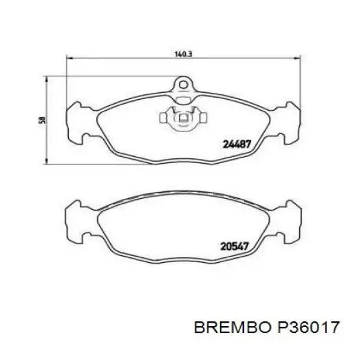 Задние тормозные колодки P36017 Brembo