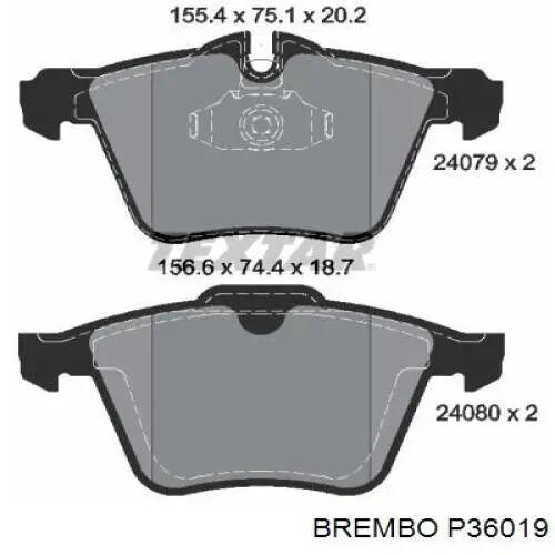 Pastillas de freno delanteras P36019 Brembo