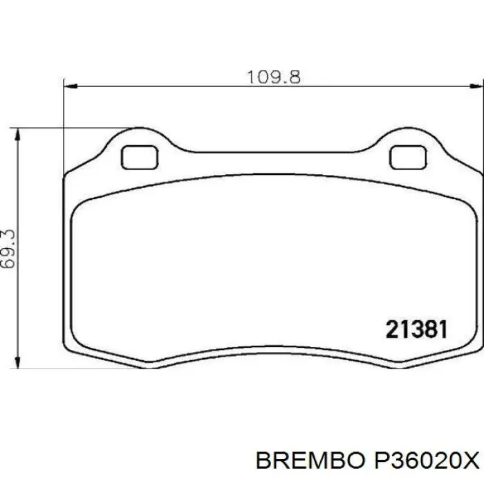 P36020X Brembo колодки тормозные задние дисковые