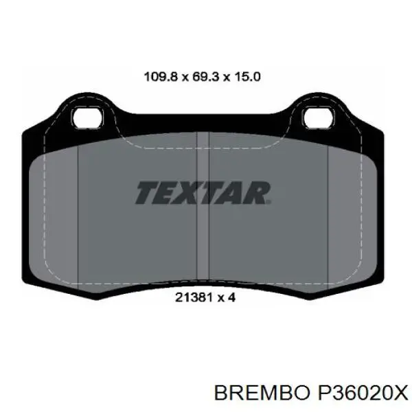 Колодки дисковые  Brembo P36020X цена, от 30.45 USD