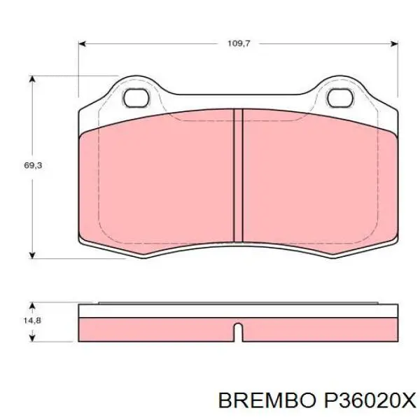 Купить P36020X Brembo Колодки тормозные задние, дисковые