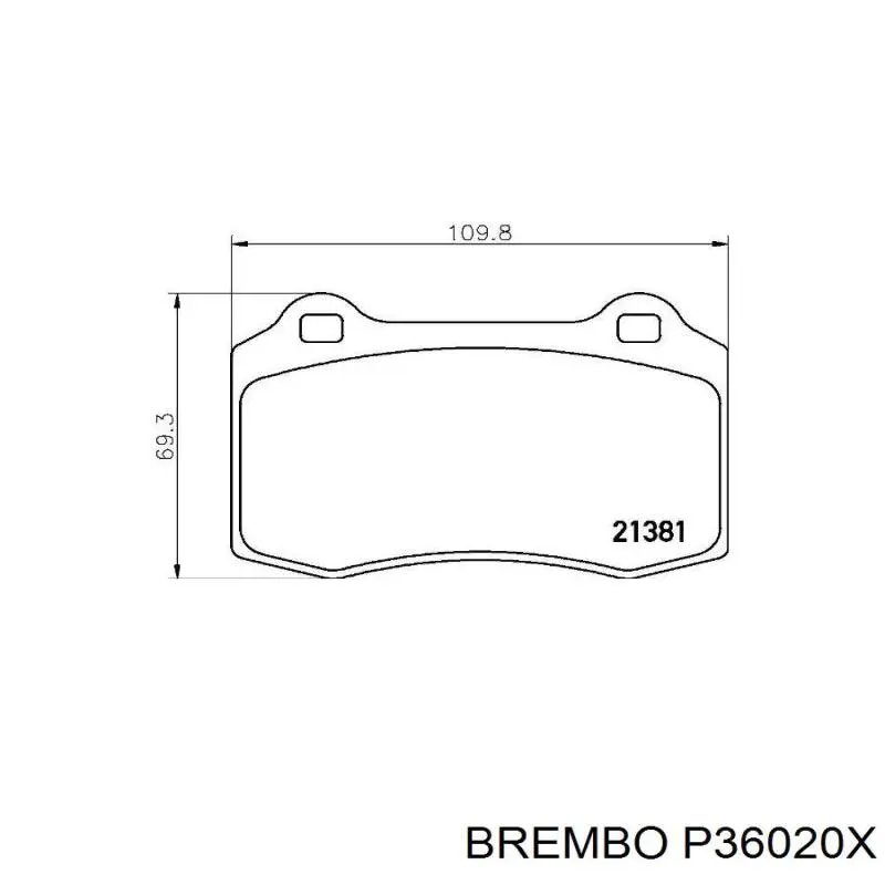 Задние тормозные колодки P36020X Brembo