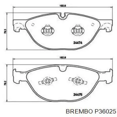 Передние тормозные колодки P36025 Brembo