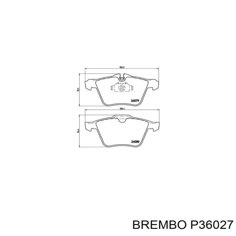 Передние тормозные колодки P36027 Brembo