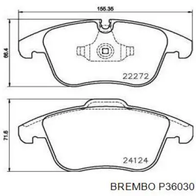 P36030 Brembo передние тормозные колодки