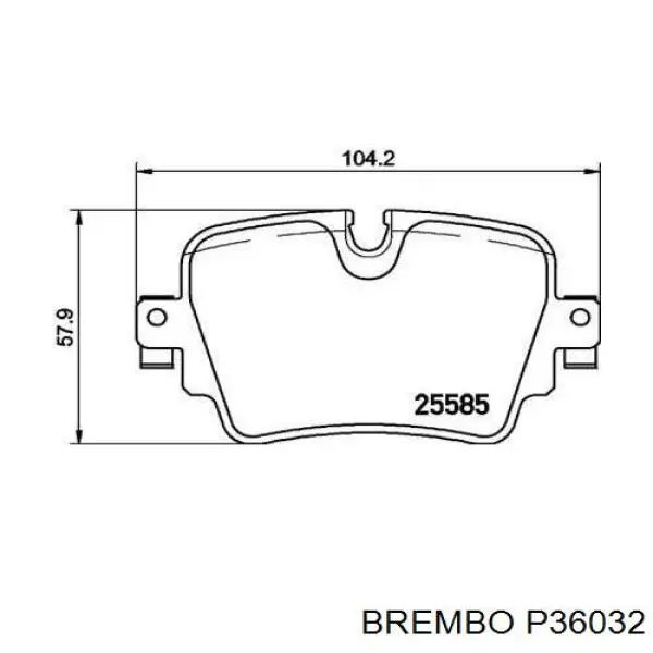 Колодки дисковые  Brembo P36032 цена, от 66.80 USD