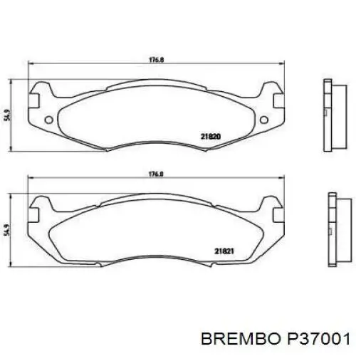 Pastillas de freno delanteras P37001 Brembo