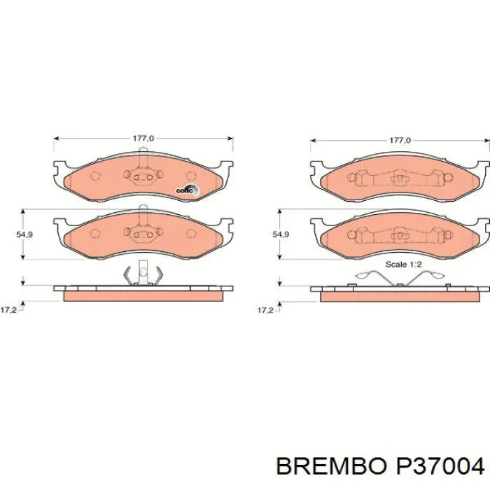 Pastillas de freno delanteras P37004 Brembo