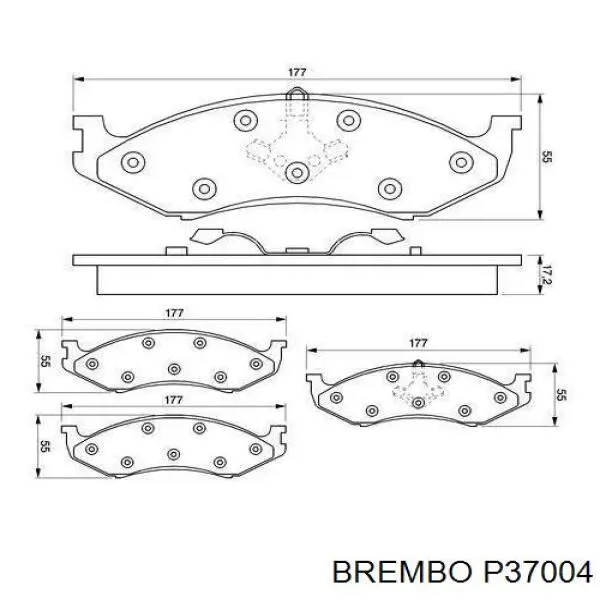 Купить P37004 Brembo Колодки тормозные