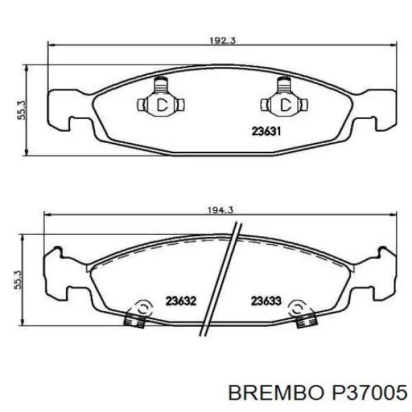 Купить P37005 Brembo Колодки тормозные