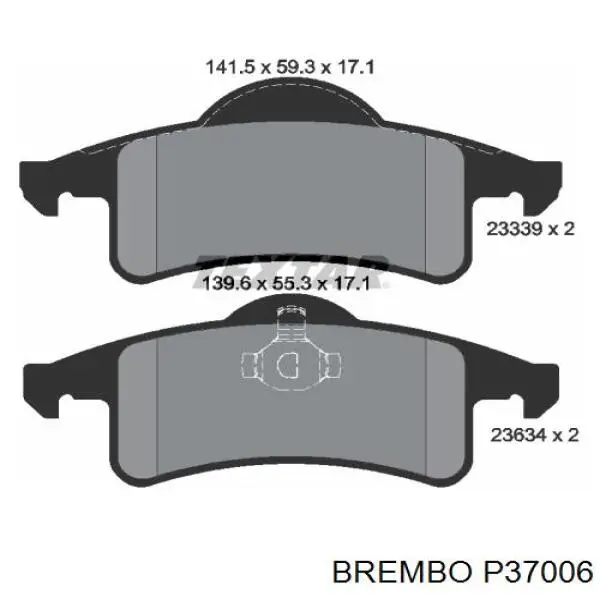 Задние тормозные колодки P37006 Brembo
