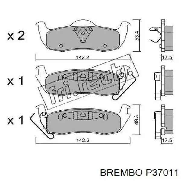 Задние тормозные колодки P37011 Brembo