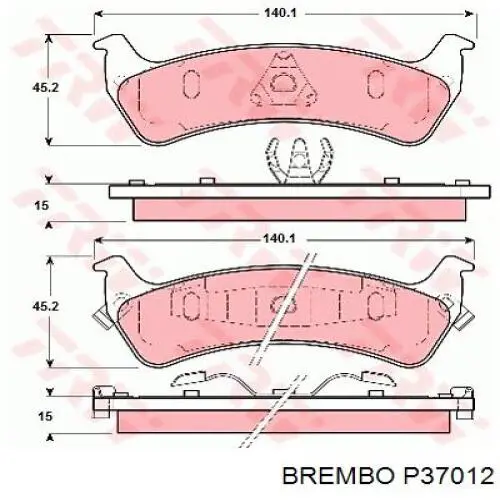 Задние тормозные колодки P37012 Brembo
