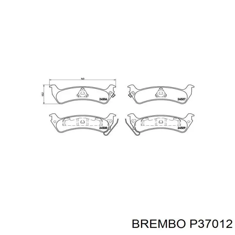 Задние тормозные колодки P37012 Brembo