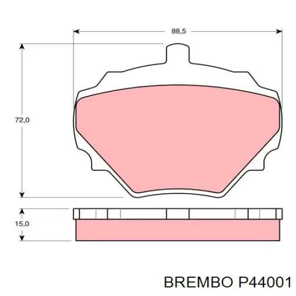 Задние тормозные колодки P44001 Brembo