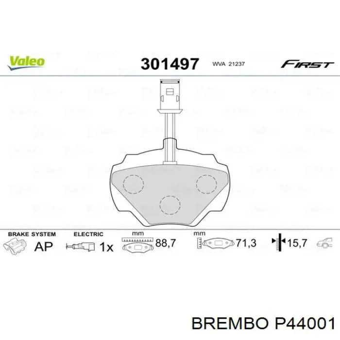 Колодки дисковые  Brembo P44001 цена, от 19.58 USD
