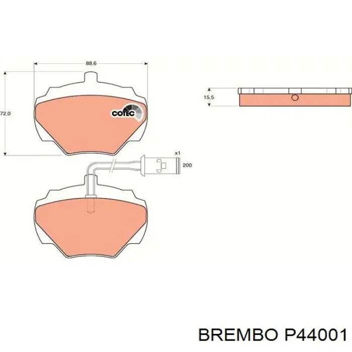 Купить P44001 Brembo Колодки тормозные задние, дисковые
