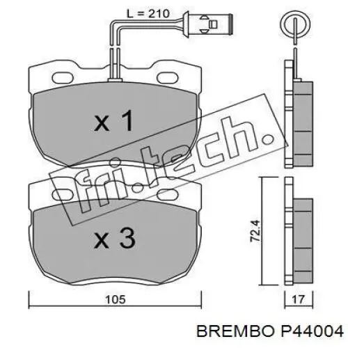 P44004 Brembo передние тормозные колодки
