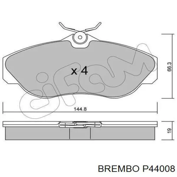 Передние тормозные колодки P44008 Brembo
