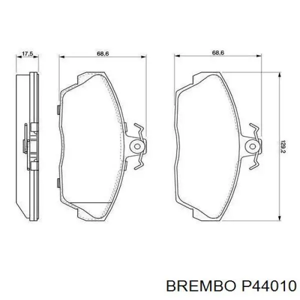 Передние тормозные колодки P44010 Brembo