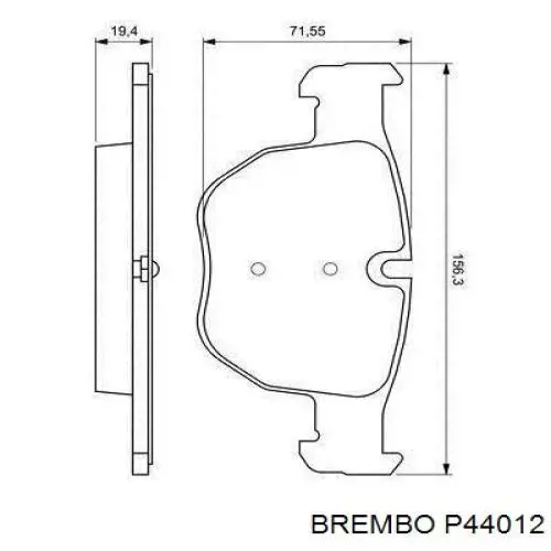Колодки тормозные передние дисковые Brembo P44012