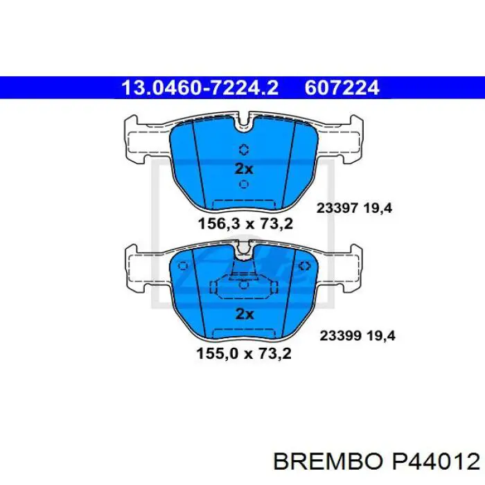 Купить P44012 Brembo Колодки тормозные