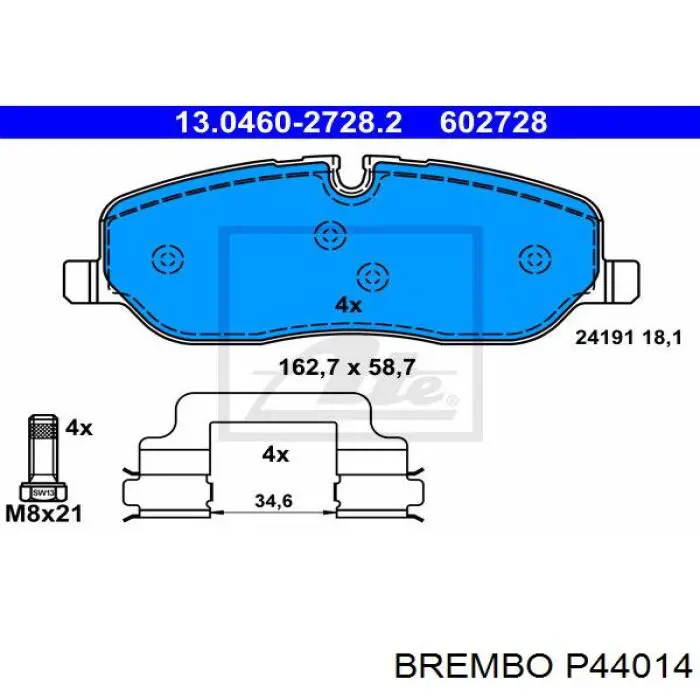 Передние тормозные колодки P44014 Brembo