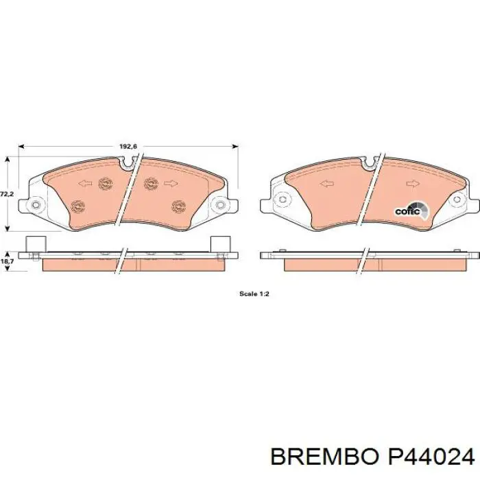 Тормозные колодки Brembo P44024